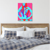 roodkopzeker bikini - meisje omwikkeld doek canvas afdruk (Insitu (Slaapkamer))