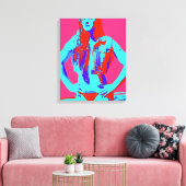 roodkopzeker bikini - meisje omwikkeld doek canvas afdruk (Insitu (Woonkamer))