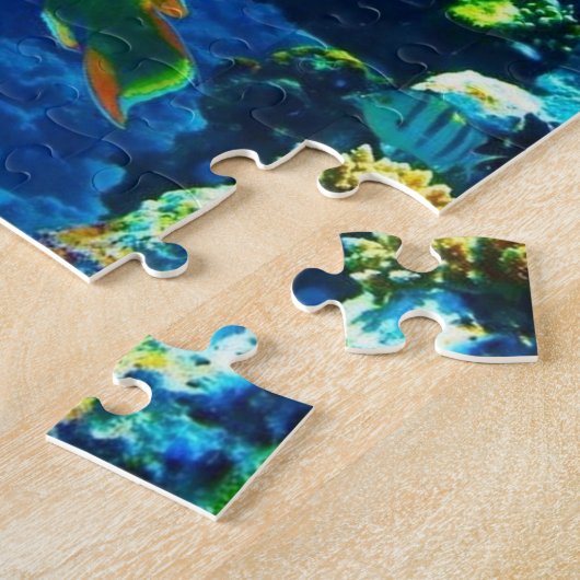 Roodkoraal en vispuzzel legpuzzel (Zijkant)