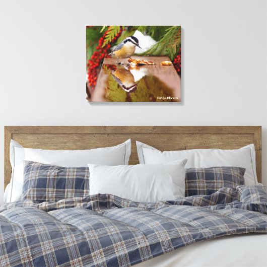 Roodkorrelig Nuthatch Canvas Afdruk (Insitu (Slaapkamer))