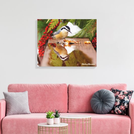 Roodkorrelig Nuthatch Canvas Afdruk (Insitu (Woonkamer))