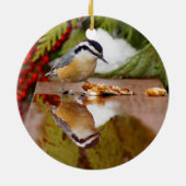 Roodkorrelig Nuthatch Keramisch Ornament (Achterkant)