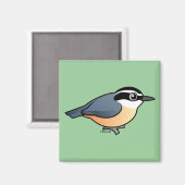 Roodkorrelig Nuthatch Magneet (Voorkant / Achterkant)