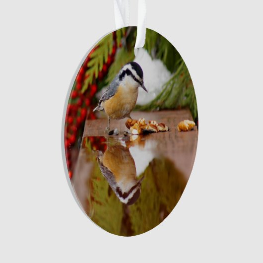 Roodkorrelig Nuthatch Ornament (voorkant)