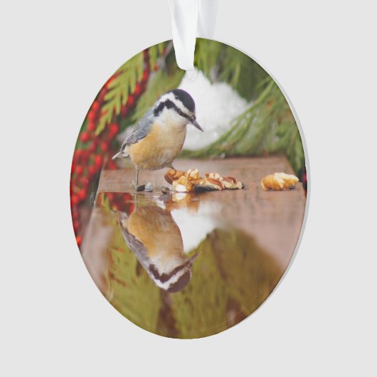Roodkorrelig Nuthatch Ornament (voorkant)