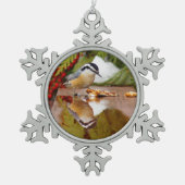 Roodkorrelig Nuthatch Tin Sneeuwvlok Ornament (Voorkant)