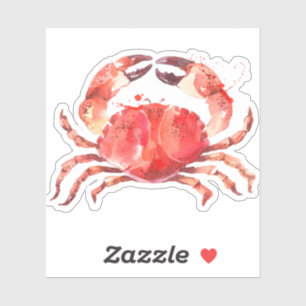 Roodkrabafbeelding waterverven sticker