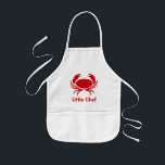 Roodkrabben schort voor kinderen | met naam<br><div class="desc">Roodkrabben schort voor kinderen | met naam. Cute gift idee voor junior zeevruchten chef. Gebruik het voor het koken of grillen van schelpdieren thuis of in het restaurant. Koel BBQ-schorten voor kinderen. Lange en korte grootte.</div>