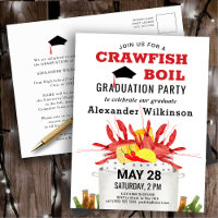 Roodkreeft Boil Graduation Party Invitation