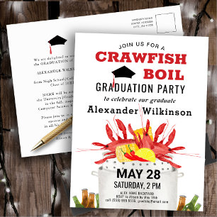 Roodkreeft Boil Graduation Party Invitation Briefkaart
