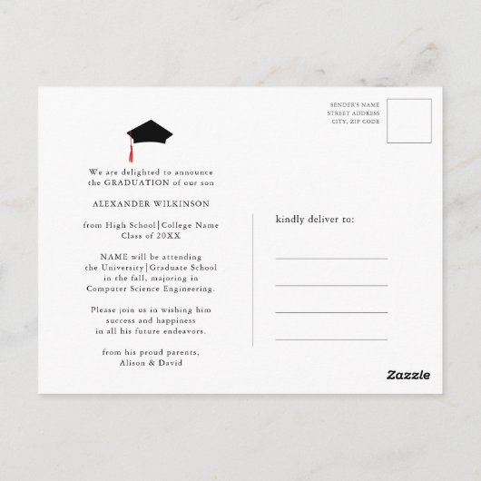 Roodkreeft Boil Graduation Party Invitation Briefkaart (Achterkant)