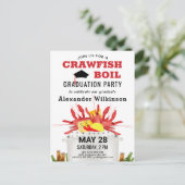 Roodkreeft Boil Graduation Party Invitation Briefkaart (Staand voorkant)