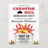 Roodkreeft Boil Graduation Party Invitation Briefkaart (Voorkant)