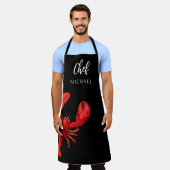 Roodkreeft, kokok schort (Gedragen)