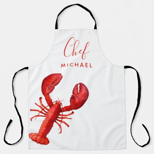 Roodkreeft, kokok schort (Voorkant)