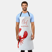 Roodkreeft, kokok schort (Gedragen)