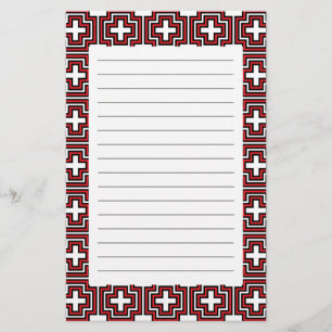 Roodkreeft voor kruisingen en vierkantjes briefpapier