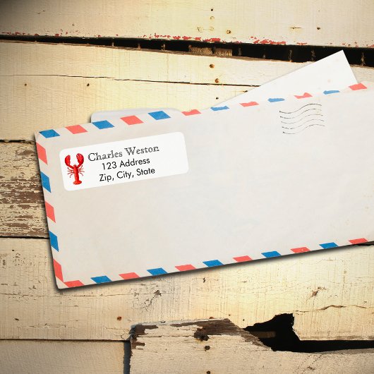 Roodkreeft wit retouradres etiket