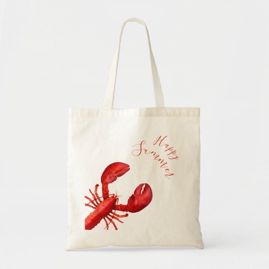Roodkreeft witte zomer tote bag (Voorkant)