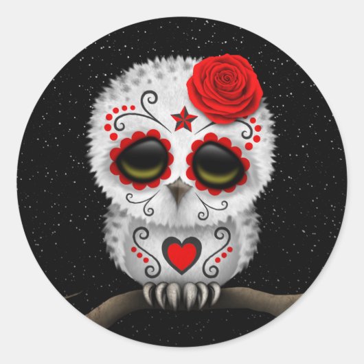 Roodkreukdag van de dode suikerriet ronde sticker (Voorkant)