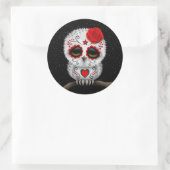 Roodkreukdag van de dode suikerriet ronde sticker (Tas)