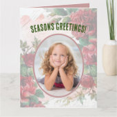 Roodkreuken met drukvulling die op papier schrijve kaart (Voorkant)