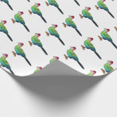 Roodkreukvogel cartoon cadeaupapier (Hoek)