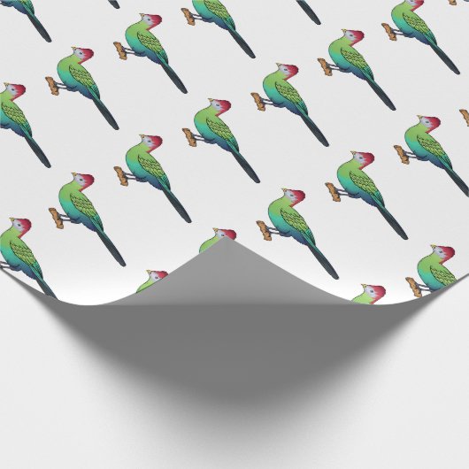 Roodkreukvogel cartoon cadeaupapier (Hoek)