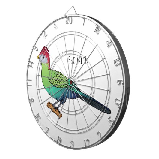 Roodkreukvogel cartoon dartbord (Voorkant Rechts)