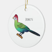 Roodkreukvogel cartoon keramisch ornament (Links)