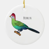 Roodkreukvogel cartoon keramisch ornament (Achterkant)