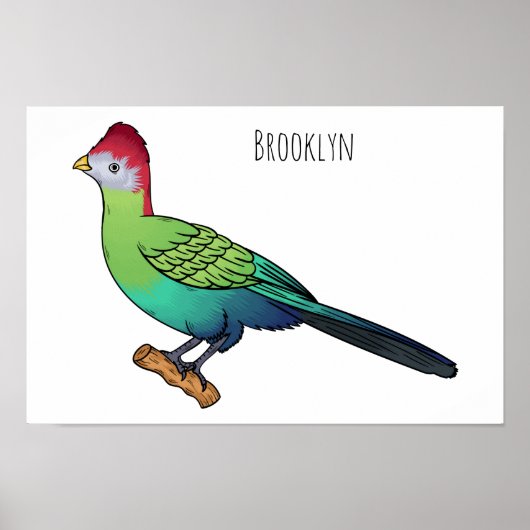 Roodkreukvogel cartoon poster (Voorkant)