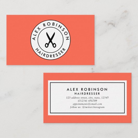 Roodkringschaar logo visitekaartje afsprakenkaartje (Voorkant / Achterkant)