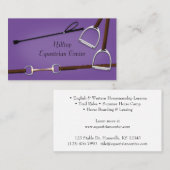 Roodkruid en paardenraces Paarse paardenpestrieken Visitekaartje (Voorkant / Achterkant)