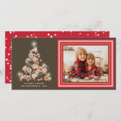 Roodkruidnagels met mousserende rode klokjes - ker feestdagenkaart (Voorkant / Achterkant)