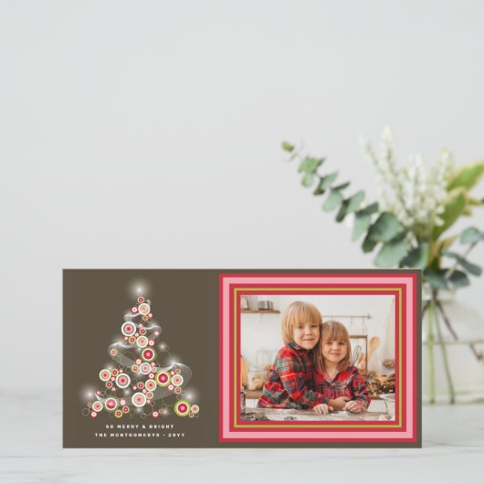 Roodkruidnagels met mousserende rode klokjes - ker feestdagenkaart (Staand voorkant)