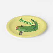 Roodkruinparkiet Kākāriki Papieren Bordje (Gekanteld)