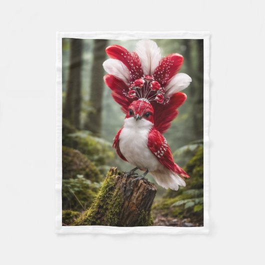 Roodkuif Exotische Vogel Dekbed Fleece Deken (Voorkant)