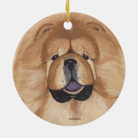 Roodkuifornament Keramisch Ornament (Achterkant)