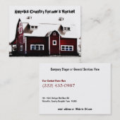 Roodlandschuur op de markt van de boeren visitekaartje (Voorkant / Achterkant)