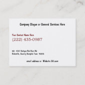 Roodlandschuur op de markt van de boeren visitekaartje (Achterkant)