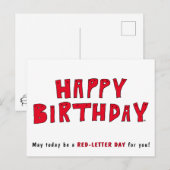 Roodletterdag Grappige Gelukkige Verjaardag Wens C Briefkaart (Voorkant / Achterkant)