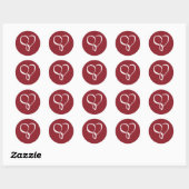 Roodliefdeshartsweddenschappen Ronde Sticker (Vel)