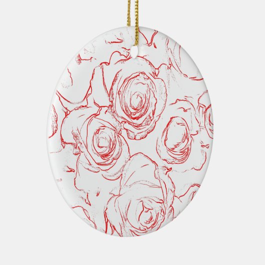 Roodlijnen Keramisch Ornament (Rechts)