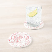 Roodlijnen Zandsteen Onderzetter (Zijkant)