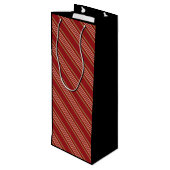 Roodlijnpatroon Wijn Cadeautas (Achterkant Gekanteld)
