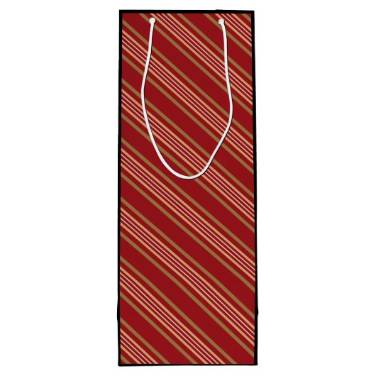 Roodlijnpatroon Wijn Cadeautas (Achterkant)