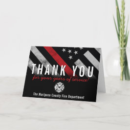 Roodlijnvlag voor brandweercabine Jubileum Bedankkaart