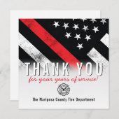 Roodlijnvlag voor brandweercabine Jubileum Bedankkaart (Voorkant / Achterkant)