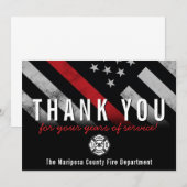 Roodlijnvlag voor brandweercabine Jubileum Bedankkaart (Voorkant / Achterkant)